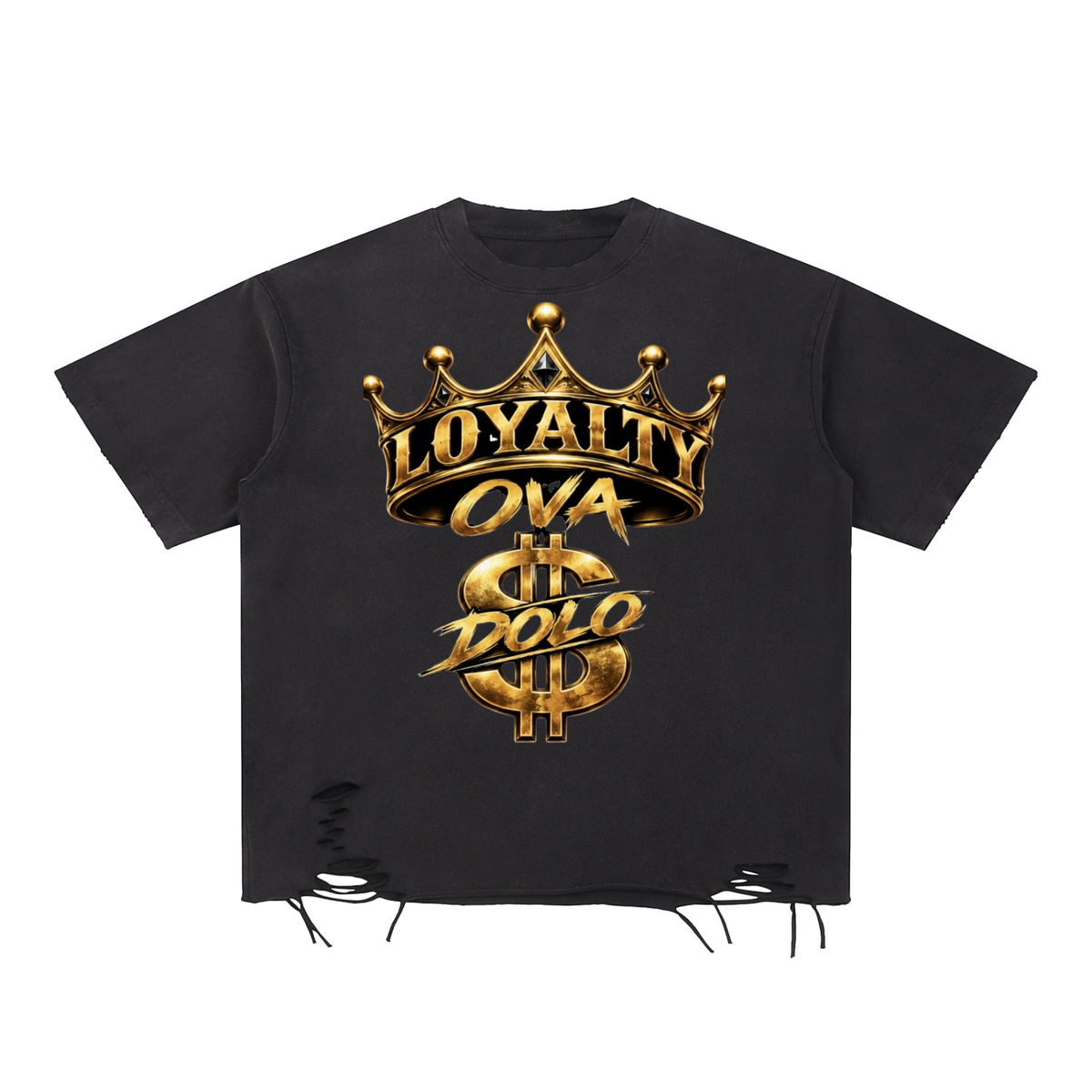 Snow Washed Raw-Hem T-Shirt