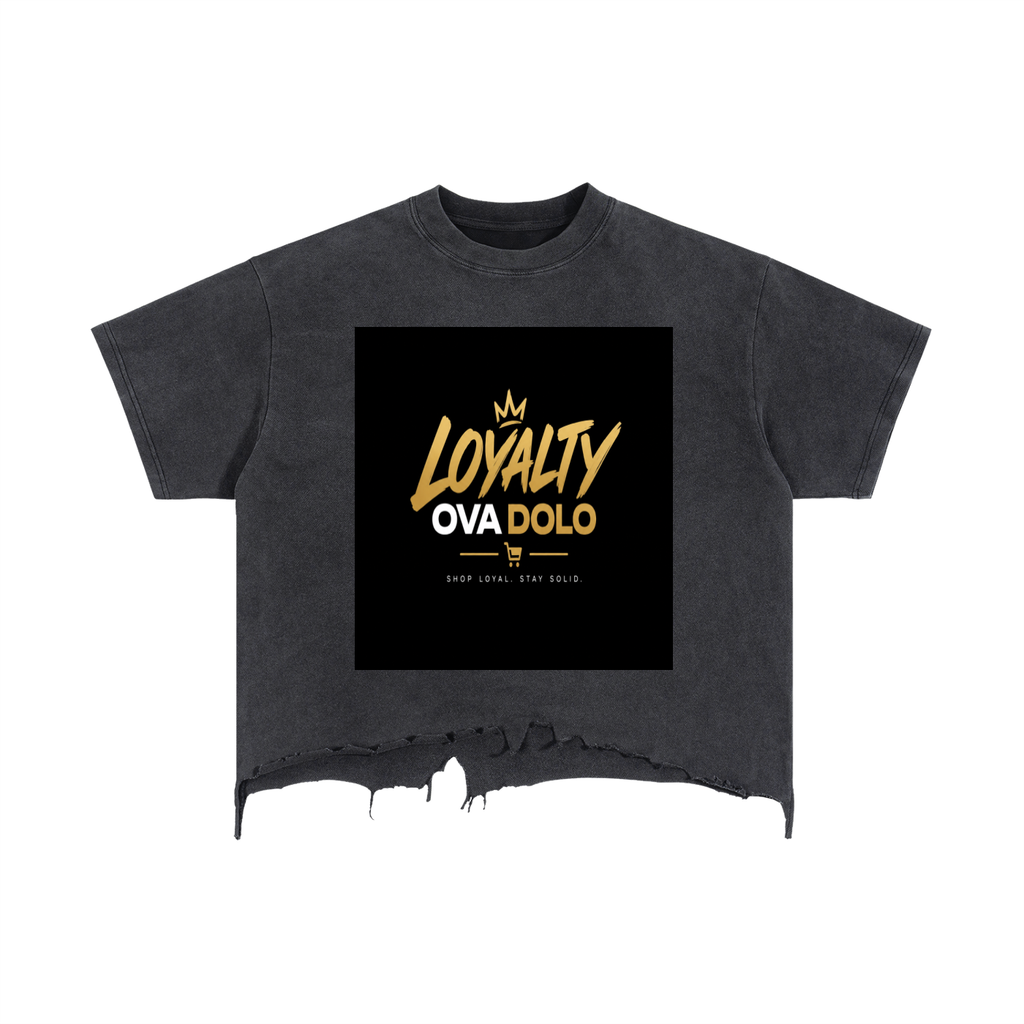 Vintage Wash Boxy Distressed Hem T-Shirt