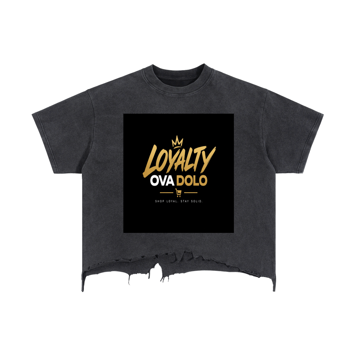 Vintage Wash Boxy Distressed Hem T-Shirt